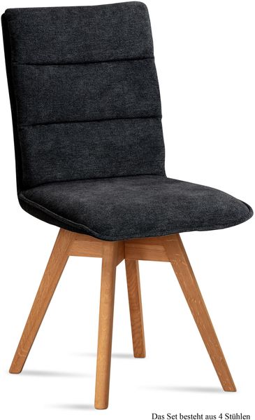Esszimmerstuhl drehbar (4er-Set) Dorle 47x92x60 Eiche geölt/Anthrazit