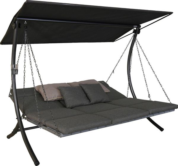 Angerer Freizeitmöbel Hollywoodschaukel Luxus Smart stone, 3-Sitzer, Bettfunktion, BxTxH: 210x145x160 cm