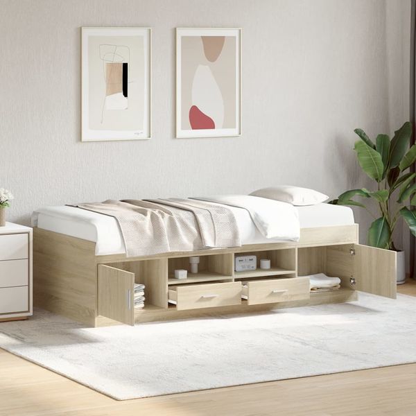 vidaXL Tagesbett mit Schubladen ohne Matratze Sonoma-Eiche 90x190 cm 3280253
