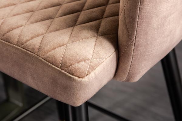 Design Barhocker FRANCE greige Ziersteppung Armlehnen Retro Bild 6