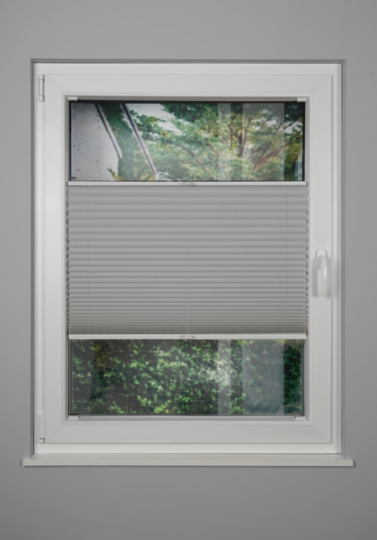 ondeco Plissee Thermo für Fenster innen, Montage in Glasleiste mit Spannschuh, Sonnenschutz-Rollo, Lichtschutz und blickdicht, leichte Verdunkelung, Hellgrau, B): 121-130 cm, H): 151-200 cm Bild 2