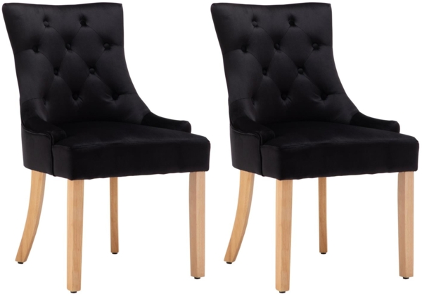 2er Set Stühle aus Samt 56 x 91 x 63 cm Schwarz