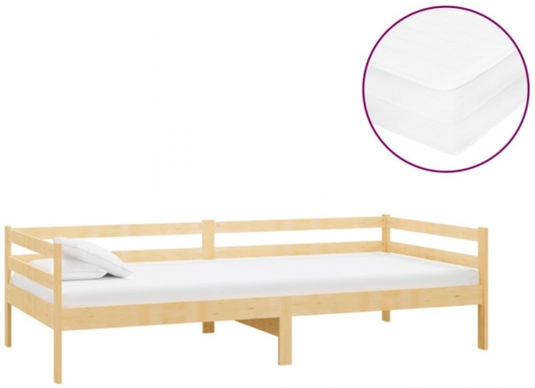 vidaXL Tagesbett mit Matratze 90x200 cm Kiefer Massivholz [3083569] Bild 2