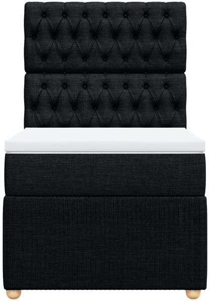 vidaXL Boxspringbett mit Matratze Schwarz 80x200 cm Stoff 3294192 Bild 6