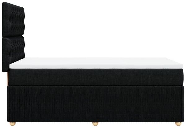 vidaXL Boxspringbett mit Matratze Schwarz 80x200 cm Stoff 3294192 Bild 7