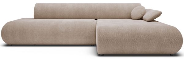 Selsey 'Armone' Ecksofa mit Schlaffunktion, Chenille, Ottomane rechts, Beige Bild 6