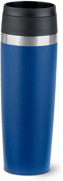 EMSA Travel Mug Coated, Trinkbecher, Comfort Screw Lid, Quick Press, Pulverbeschichtung, 100% Auslaufsicher, Hält Getränke Kalt 12 Std und Heiß 6 Std, 360° Trinken, N2023650