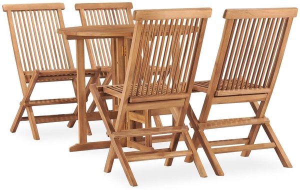 vidaXL 5-tlg. Garten-Essgruppe Klappbar Massivholz Teak 3059977