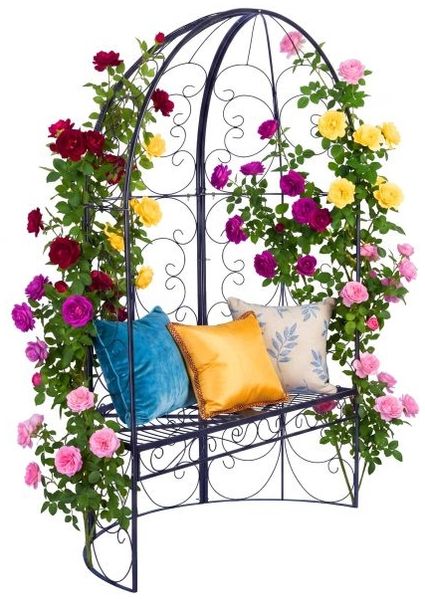 Relaxdays Gartenbank mit Rosenbogen