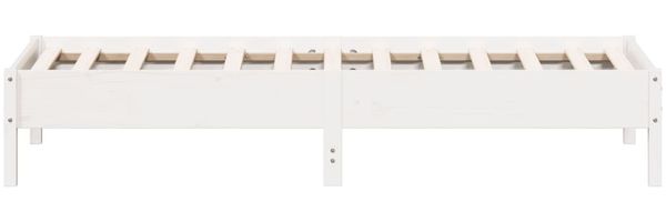 vidaXL Massivholzbett ohne Matratze Weiß 100x200 cm Kiefernholz 842707 Bild 5