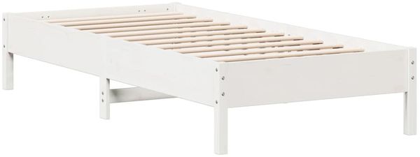 vidaXL Massivholzbett ohne Matratze Weiß 100x200 cm Kiefernholz 842707 Bild 2