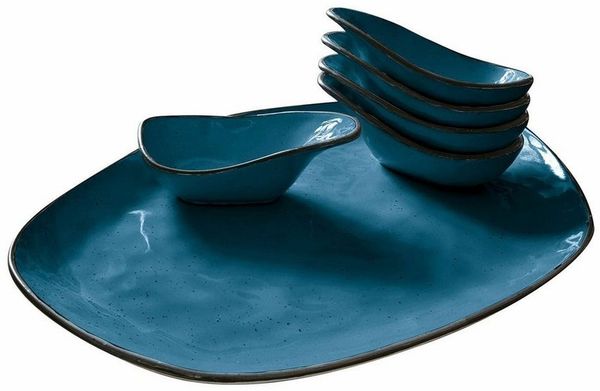 Mirabeau Geschirr-Set Servierschälchen 6er Set Biarré blau, Steinzeug