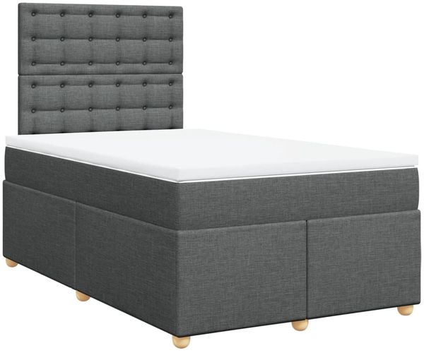 vidaXL Boxspringbett mit Matratze Dunkelgrau 120x190 cm Stoff 3293534 Bild 3