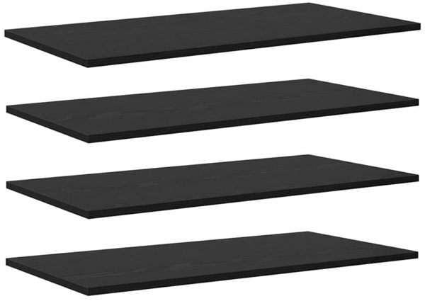 vidaXL Regalbrett 4 pcs Schwarz 80 x 40 x 1,5 cm Holzwerkstoff 875062