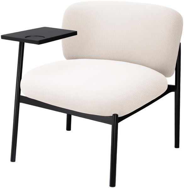 COMHOMA Loungesessel Sessel Relaxsessel Ohrensessel modern, Polsterstuhl mit Metallbeinen, Einzelsofa für Wohnzimmer/Schlafzimmer/Garten, Beige