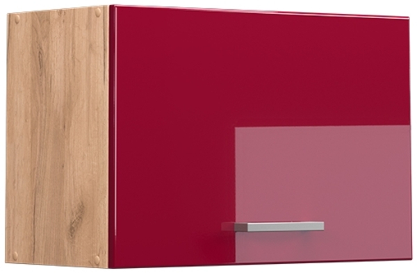 Vicco Küchenschrank Küchenzeile R-Line, Bordeaux Hochglanz, Hängeschrank 60 cm (flach)