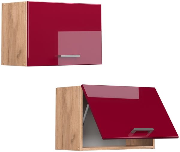 Vicco Küchenschrank Küchenzeile R-Line, Bordeaux Hochglanz, Hängeschrank 60 cm (flach) Bild 5