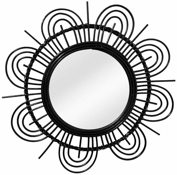 Rattan Spiegel Aina 325 Schwarz
