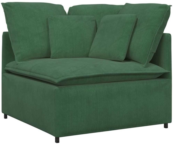 vidaXL Modulares Sofa Eckmodul mit Kissen Dunkelgrün 100 cm 4104472