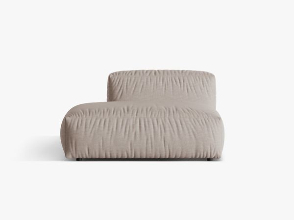 Micadoni Ecksofa-Modul Martina 1-Sitzer Links Strukturierter Stoff Dunkelbeige