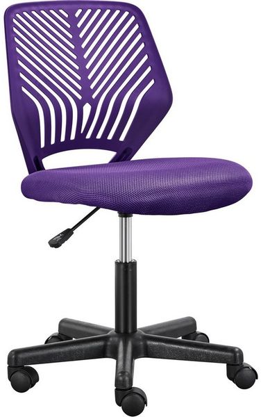Yaheetech Drehstuhl Höhenverstellbarer Bürostuhl ohne Armlehnen, Schreibtischstuhl mit Netzbezug fürs Arbeitszimmer/Büro/Wohnzimmer