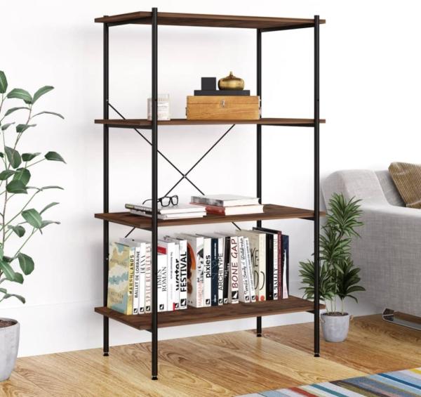 vidaXL Regal mit 4 Böden Schwarz und Natur 80x40x130 cm 336345