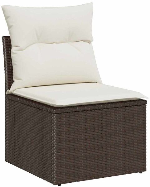 vidaXL Sofa Set mit Kissen 7 pcs Braun Poly Rattan 3346808 Bild 5