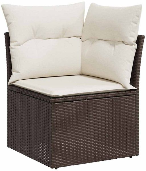 vidaXL Sofa Set mit Kissen 7 pcs Braun Poly Rattan 3346808 Bild 7