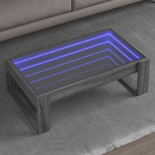 vidaXL Couchtisch mit Infinity-LED Grau Sonoma 90x53x30 cm 847642