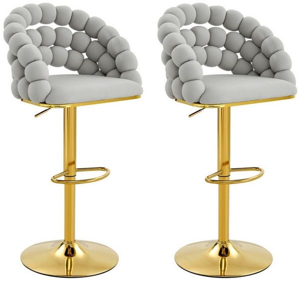 ANYSUN Barhocker 2er-Set, mit Fußstütze, drehbar, höhenverstellbar, (Kugelketten-Rückenlehne,Bistrohocker,Höhenverstellbar, 2 St), Stylisch für Kücheninsel, Home Bar & Essbereich