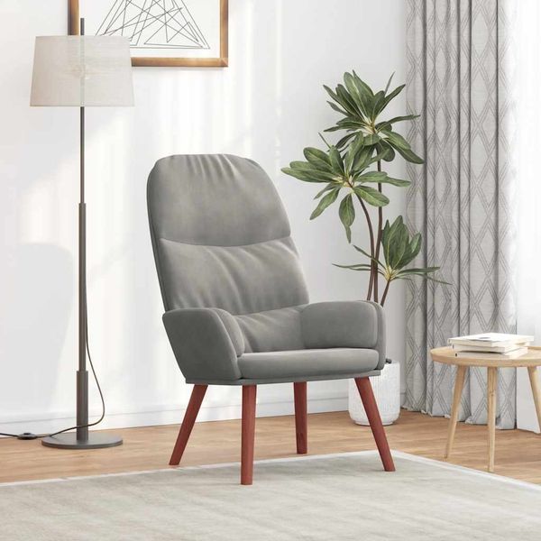vidaXL Relaxsessel Hellgrau Samt 4102610