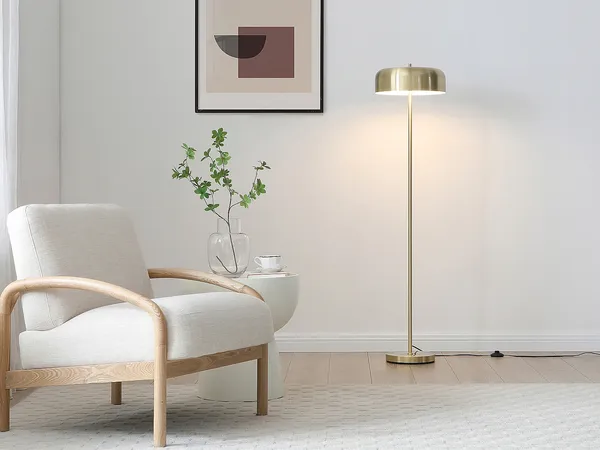 Vente-unique - CATAVI Floor lamp Metall Gold - B 35 cm x H 150 cm x L 35 cm