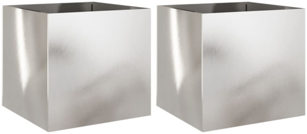 vidaXL Pflanzkübel 2 Stk. Silbern 49x47x46 cm Edelstahl 841568