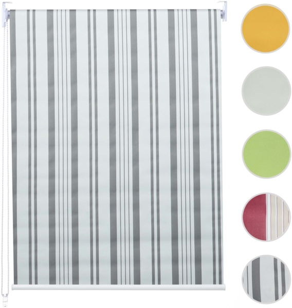 Rollo HWC-D52, Fensterrollo, blickdicht , grau/weiß, 100x160 cm Bild 6