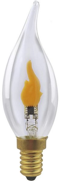 SEGULA LED-Filament LED Kerze Windstoß klar, E14, E14, 1 St, Warmweiß
