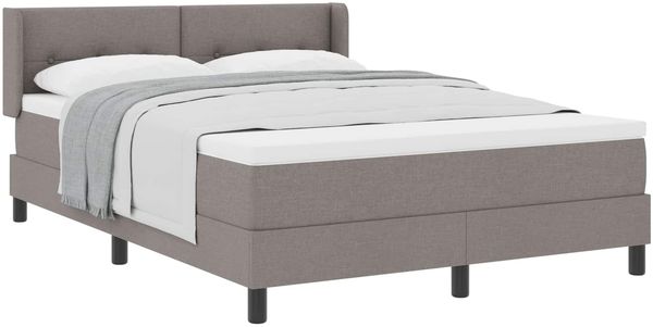 vidaXL Boxspringbett mit Kissen mit Kopfteil Taupe 200 x 140 cm Stoff 3341108 Bild 2