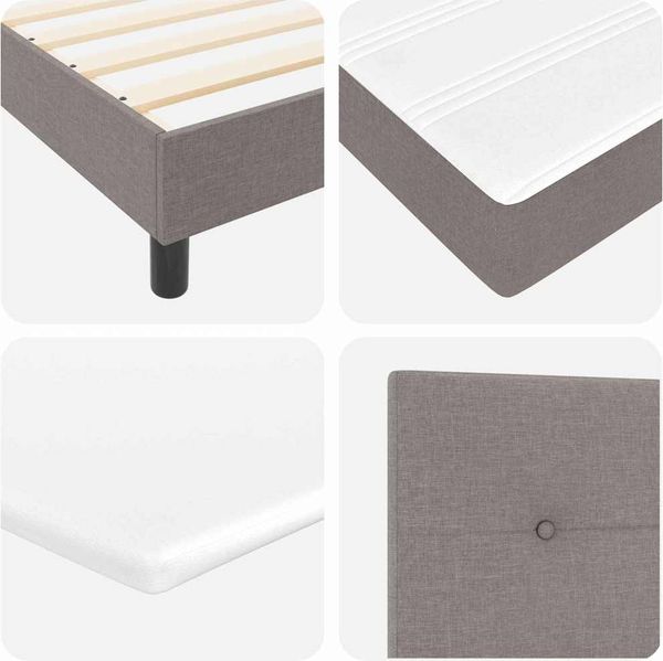 vidaXL Boxspringbett mit Kissen mit Kopfteil Taupe 200 x 140 cm Stoff 3341108 Bild 10
