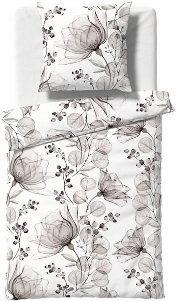 Fleuresse Mako-Satin Digitaldruck Bettwäsche Bed Art S 114467-0007 silber
