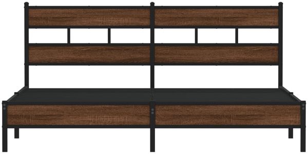 vidaXL Metallbett ohne Matratze Braun Eichen-Optik 193x203 cm 3308510 Bild 4