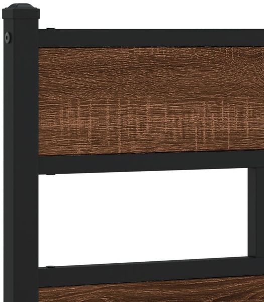 vidaXL Metallbett ohne Matratze Braun Eichen-Optik 193x203 cm 3308510 Bild 8