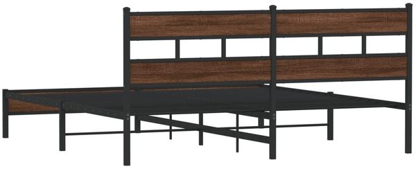 vidaXL Metallbett ohne Matratze Braun Eichen-Optik 193x203 cm 3308510 Bild 6
