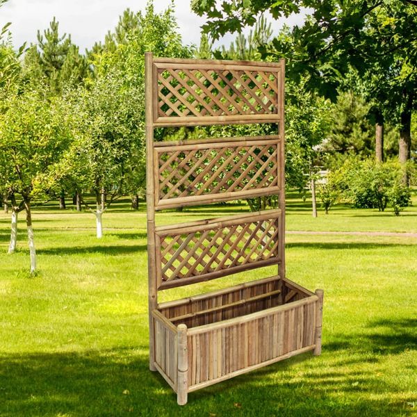 vidaXL Hochbeet mit Spalier Bambus 70 cm 43714
