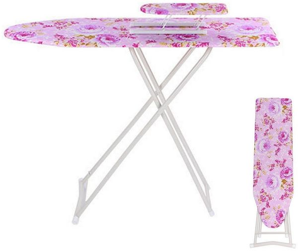 Rutaqian Bügelbrett Bügelbrett mit klappbaren Beinen, Einstellbar, Klappbares Bügelbrett, mit hitzebeständiger Abdeckung,92/107 x 78 x 30 cm