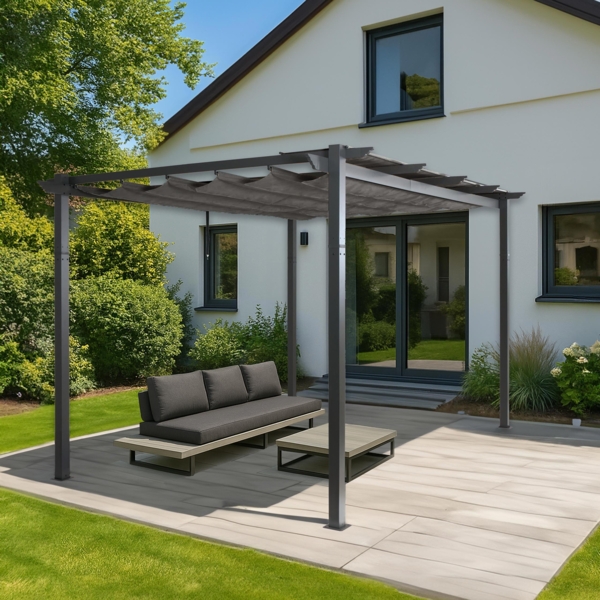 Mendler 'HWC-N93' Pergola, Aluminium anthrazit, 3 x 4 m