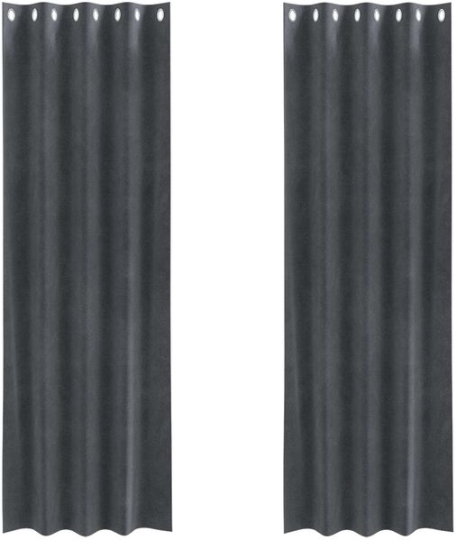 vidaXL Verdunkelungsvorhänge 2 pcs Hellgrau 140 x 245 cm Samt 4107256 Bild 2