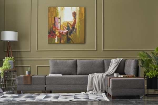 Eckschlafsofa, 'Fly', 70 x 210 x 280, Braun