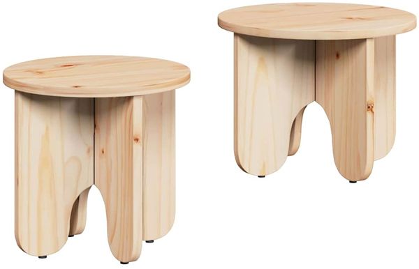 Couchtisch, Sofatisch 2 pcs Natur Massivholz Kiefer