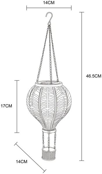 LED Solarleuchte, Heißluftballon, pink, Feuer Effekt, H 46,5 cm Bild 6
