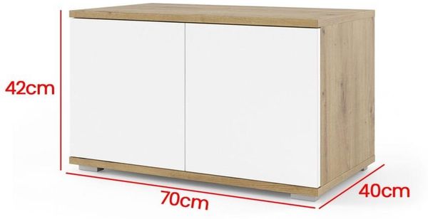 Garderoben-Set Aura Version 4: Kleiderschrank mit Polsterpaneelen, Hängeschrank für Flur und Eingangsbereich (Weiß / Eiche Artisan/Trinity 02), 225 x 40 x 210 cm Bild 5