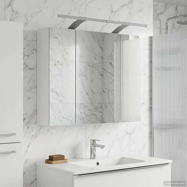 vidaXL Badezimmerspiegelschrank Weiß 60 x 14,5 x 50 cm Holzwerkstoff 889079